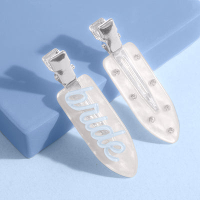 Something Blue Clips - 4 white acrylic clips