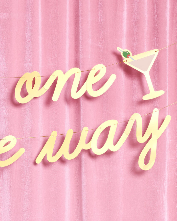 Tini One On The Way Banner - gold foil banner