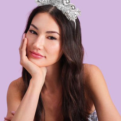 Disco Stars Headband - silver fringe headband