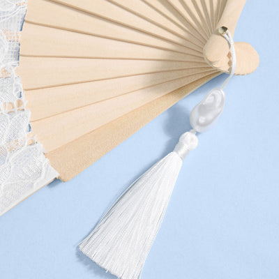Bride to Be Fan - lace embroidered folding fan