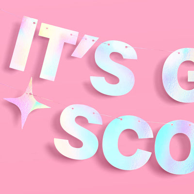 It's Giving Scorpio Banner - iridescent foil banner
