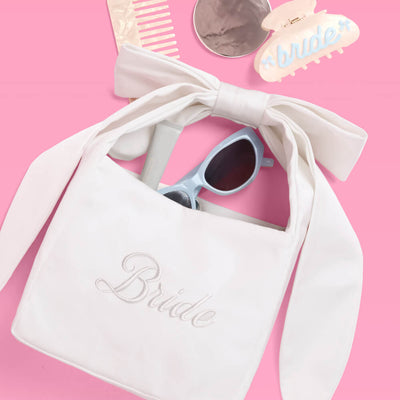 The Bride Purse - embroidered satin bag