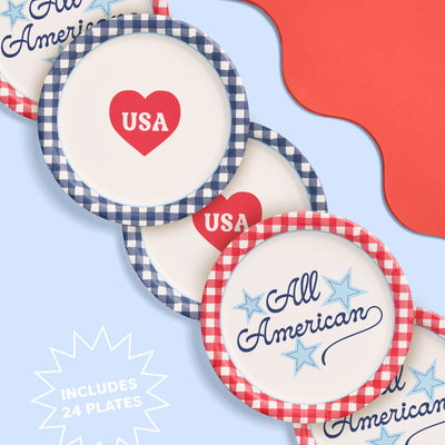 All American Plates - 24 paper plates