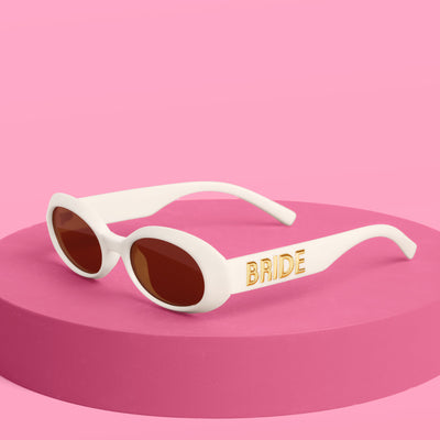 White Bride Sunnies - bride embossed sunglasses