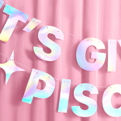 It's Giving Pisces Banner - iridescent foil banner
