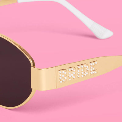 Golden Bride Sunnies - pearl embossed sunglasses