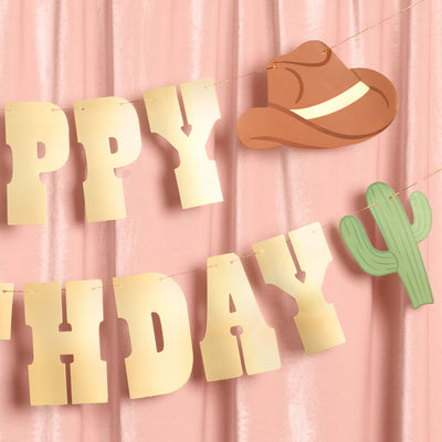 Wild Wild West Banner - gold foil banner