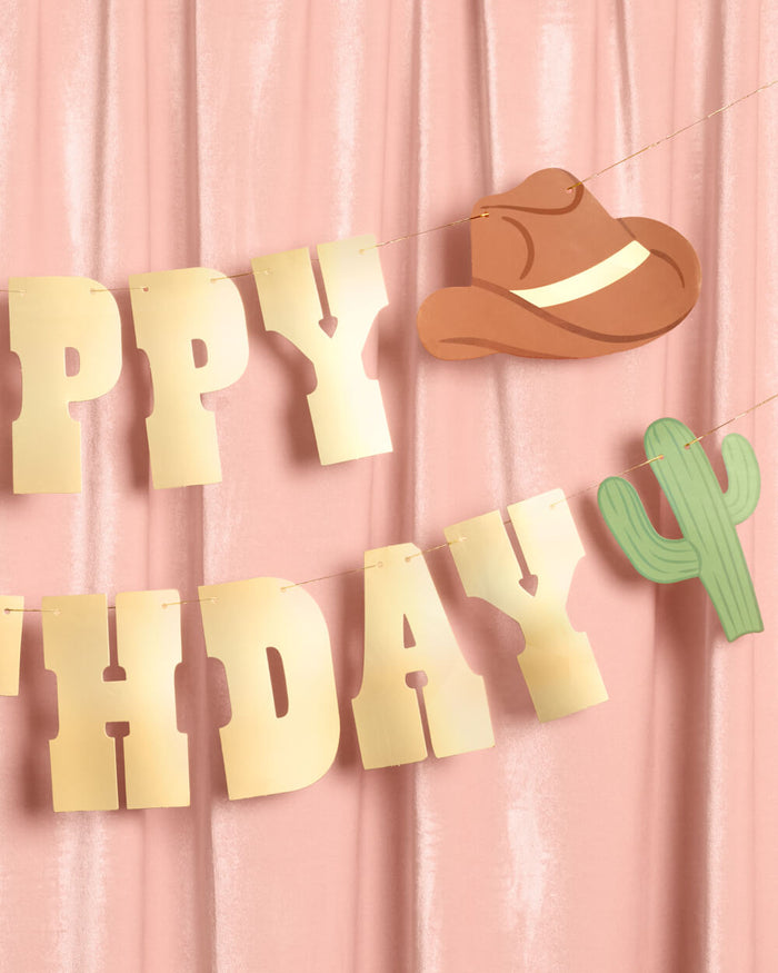 Wild Wild West Banner - gold foil banner