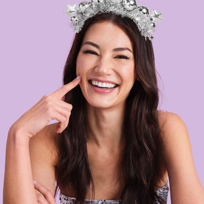 Disco Stars Headband - silver fringe headband