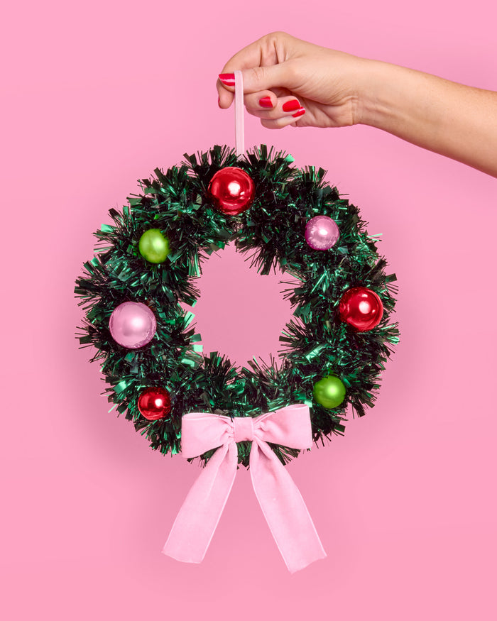 Pinkmas Wreath - iridescent mini wreath