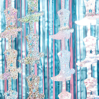 Blue Cowgirl Curtain Pack - cowgirl boot + fringe curtains