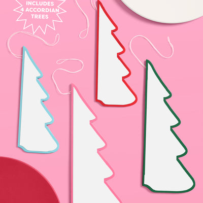Very Merry Tree Set - 4 accordion tissue paper trees