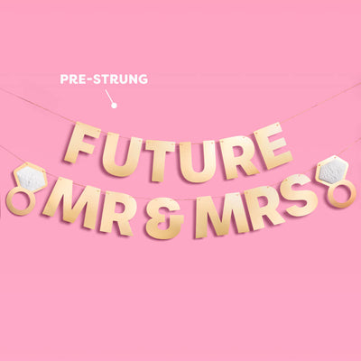 Future Mr & Mrs Banner - 3D paper banner