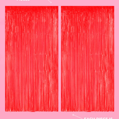 Cherry Red Curtain - set of 2 curtains