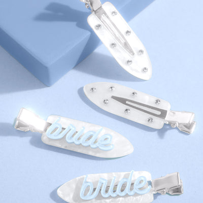 Something Blue Clips - 4 white acrylic clips