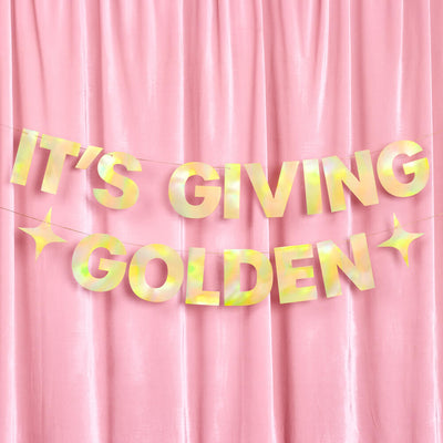 It's Giving Golden Banner - gold foil banner