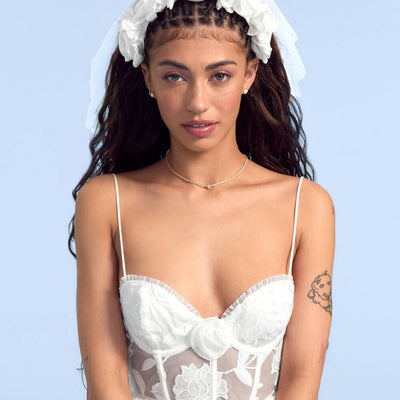 The Rosette Veil - premium headband w. tulle veil