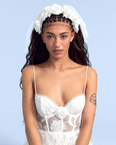 The Rosette Veil - premium headband w. tulle veil | xo, Fetti