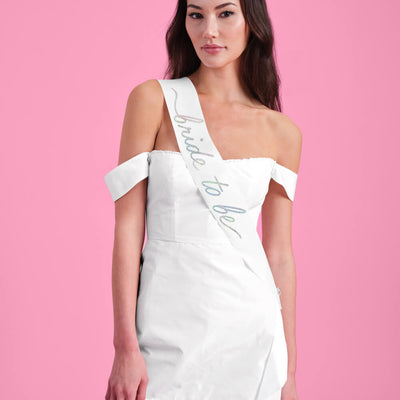 Bridal Bliss Sash - white satin sash