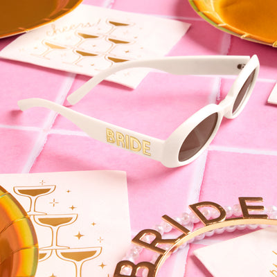 White Bride Sunnies - bride embossed sunglasses