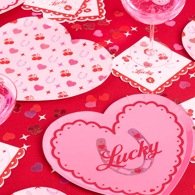 Lucky in Love Plates - 24 paper plates