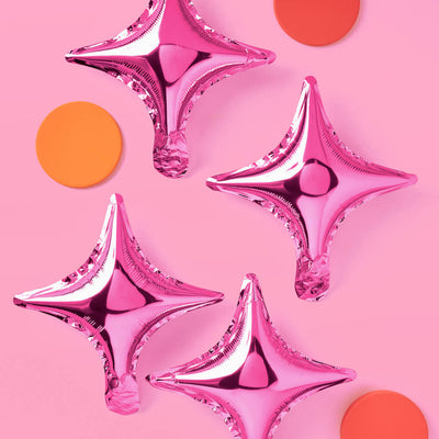 Pink Sparkle Balloon - 6 pc pink foil set