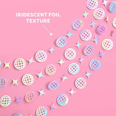 Shimmer Disco Garland - iridescent foil backdrop