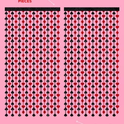 Feeling Lucky Curtain - red and black foil curtain