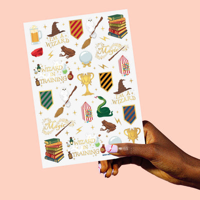 Wizard in Training Tats - 60 foil temporary tattoos