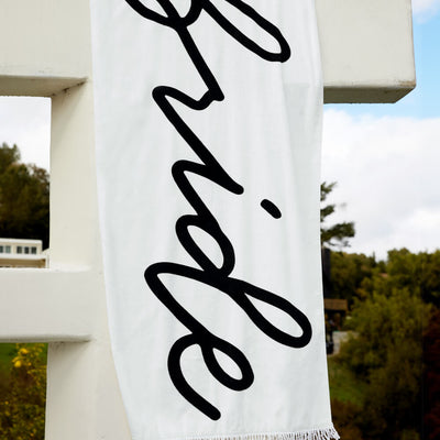 Classic Bride Beach Towel - fringe cotton towel
