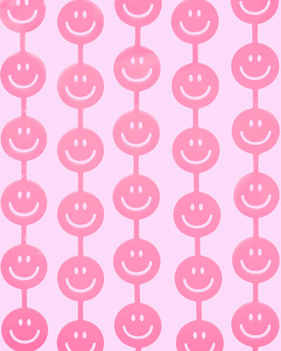 Pink Smiley Curtain - matte pink foil curtain