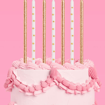 Wish Upon A Star Candles - 10 gold glitter candles