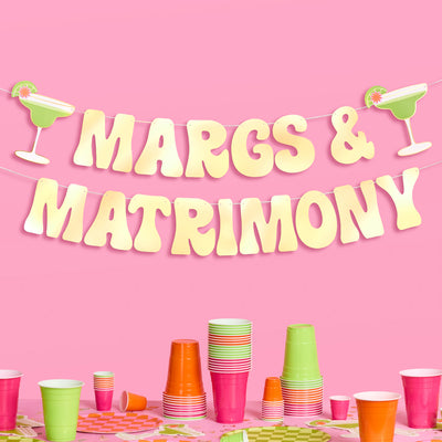Margs & Matrimony Banner - gold foil banner