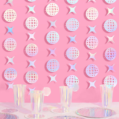 Shimmer Disco Garland - iridescent foil backdrop