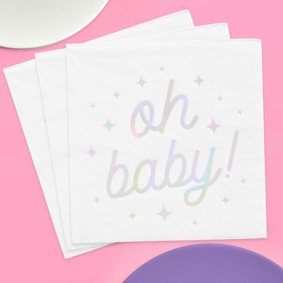 Oh Baby Napkins - 50 white napkins