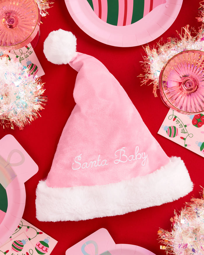Santa Baby Hat - embroidered cotton hat
