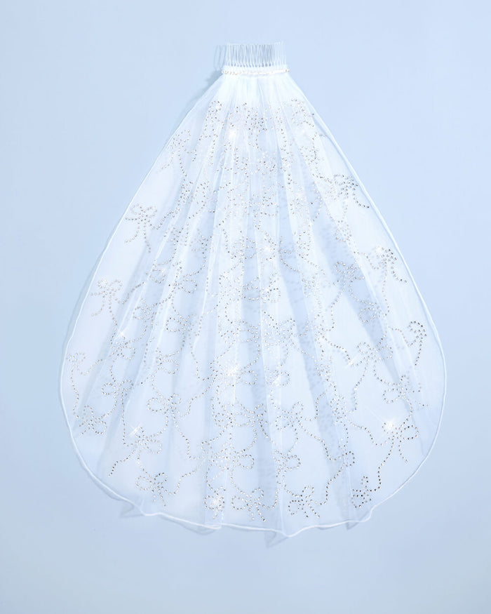 The Bow Veil - premium tulle w. rhinestones