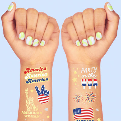 Party in the USA Tats - 34 foil temporary tattoos