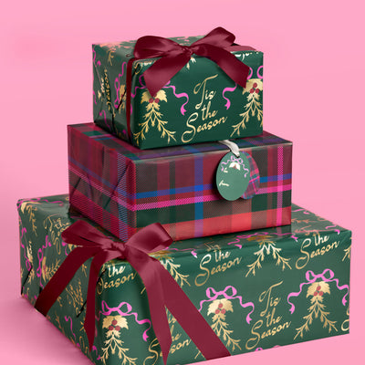 Tis the Season Wrapping Paper - 12 sheets + 16 tags