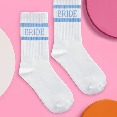 Something Blue Socks - white tube socks