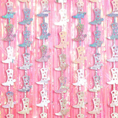 Pink Cowgirl Curtain Pack - cowgirl boot + fringe curtains