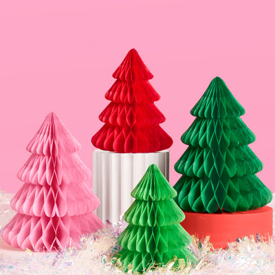 Very Merry Tree Set - 4 accordion tissue paper trees