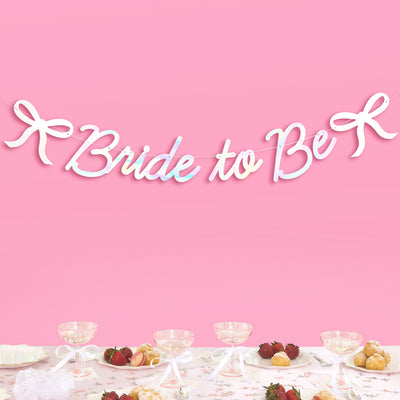 Tying The Knot Banner - iridescent foil banner