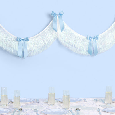 Something Blue Fringe - layered fringe + satin bows