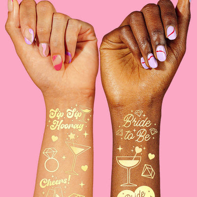 Sippin’ Pretty Tats -  54 foil temporary tattoos