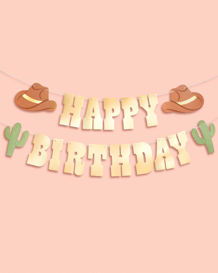 Wild Wild West Banner - gold foil banner