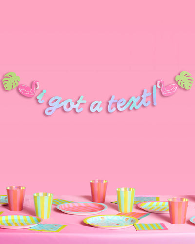 I Got A Text Banner - iridescent foil banner
