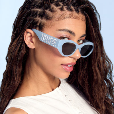 Something Blue Sunnies - bride embossed sunglasses