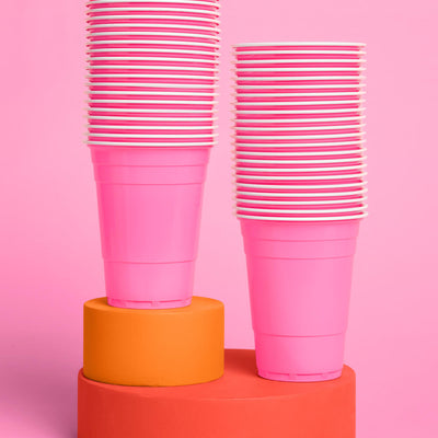 Pink Friday Cups - 50 matte pink 16 oz cups