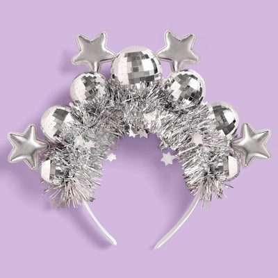 Disco Stars Headband - silver fringe headband